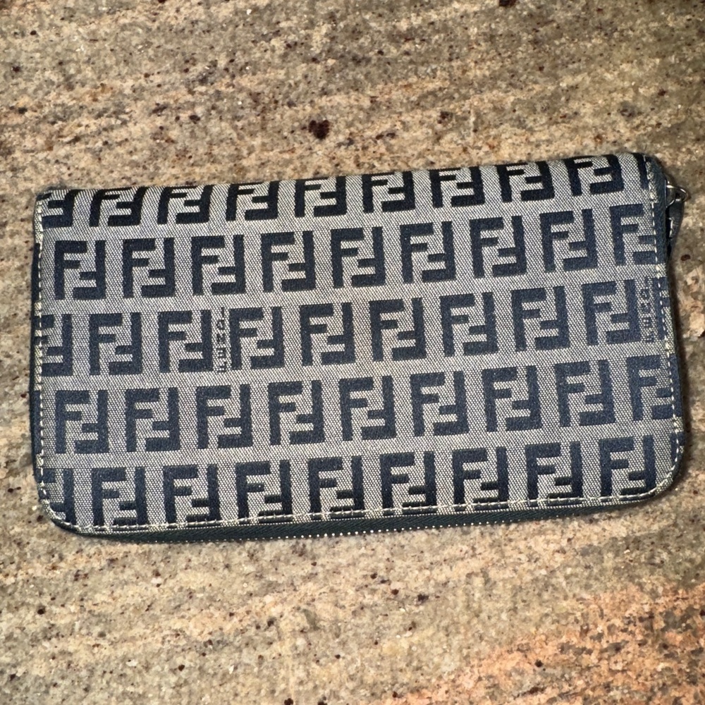 Black and Grey Fendi Clutch/Wallet
